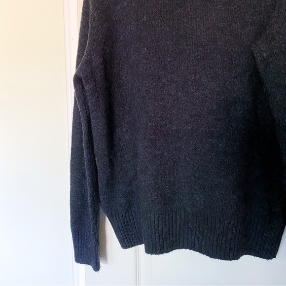 Jenni Kayne Sweater Oversized Cotton Ribbed Knit Alpaca Wool Charcoal XXS EUC - Picture 3 of 11
